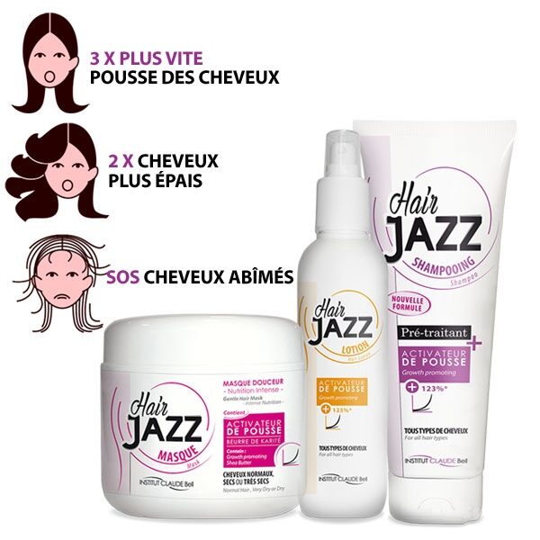 Hair jazz shampooing, lotion et masque – pour la pousse des cheveux